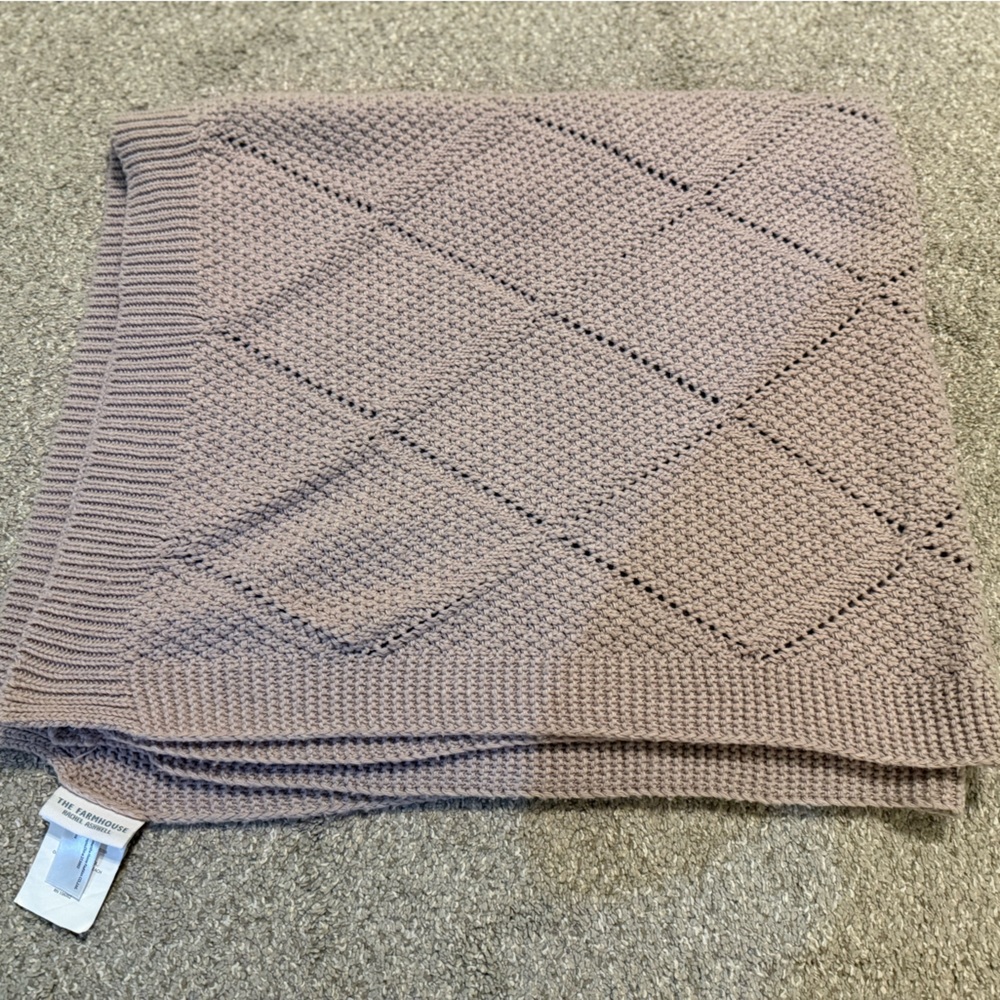 Diamond Knit Light Purple Baby Blanket